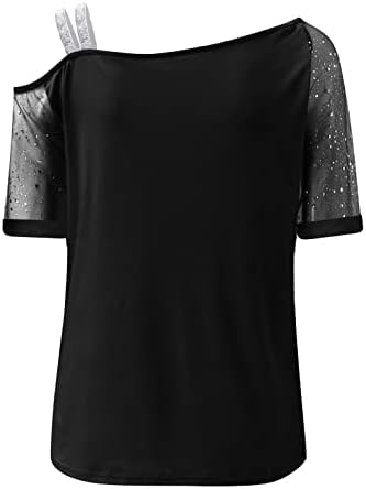 Žene DANDELION Print Mress kratki rukav hladan ramena SPLICE majica za majicu Elegantna bluza