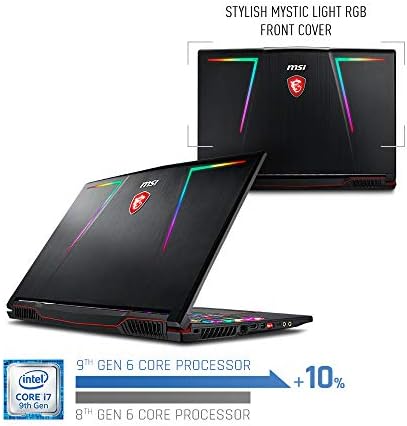 MSI GE63 Raider RGB-499 15.6 Gaming Laptop, 144Hz, Intel Core i7-9750h, Nvidia GeForce RTX2080,