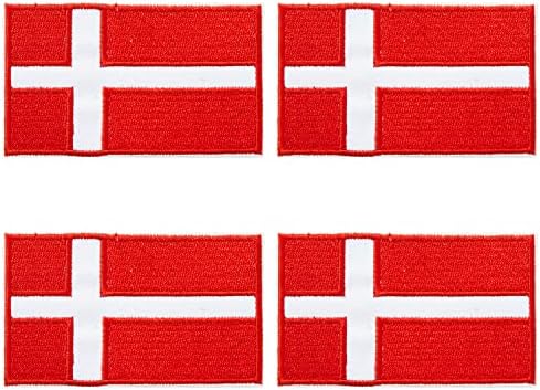 4pcs Danska Dans Patches zastite, kuka i petlje vezene zastave za zastave Taktičke mrlje za ruksake Hat jakne