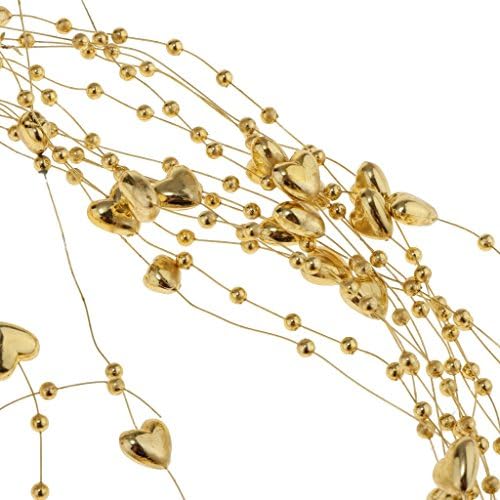 Taotenish srčane perle zastere za božićne zanat za vjenčanje u obliku vjenčanja - zlato, 5m