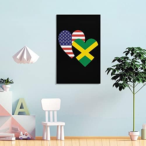 Jamajka američko srce Zastava štampana slika zidna Umjetnost vertikalno viseća umjetnička djela Moderna