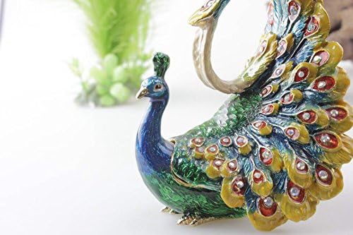 ZNewlook ručno rađene emajlene peacock trinketi ukrasi Metalni paunski zaslon