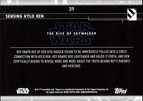 2020 TOPPS Star Wars Raspon Skywalker serije 2 plave 39 Osećanja Kylo Ren Rey Trgovačka kartica