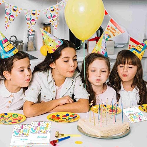 Wuawn 20 odskok rođendanske pozivnice sa kovertama, zvezda trampolina - u rođendanskim karticama