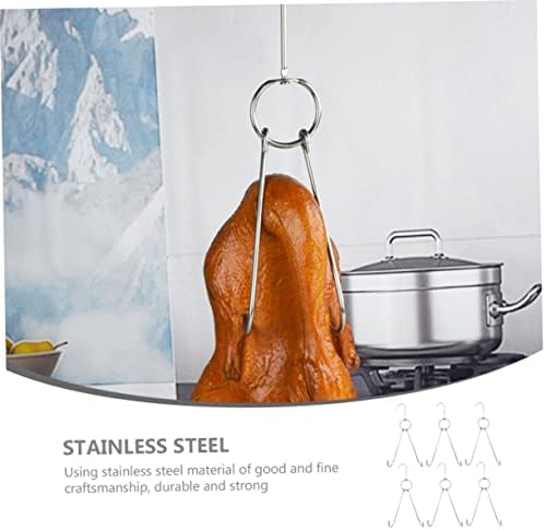 Bestonzon 6pcs kuka od nehrđajućeg čelika pileća bakon nosača metal odjeće stalak za kuhanje kuhanje