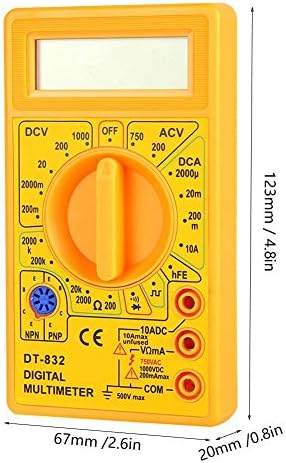 Fafeicy Digitalni multimetar, DT-832 ručni džepni Digitalni multimetar, AC / DC Voltage Tester otpora