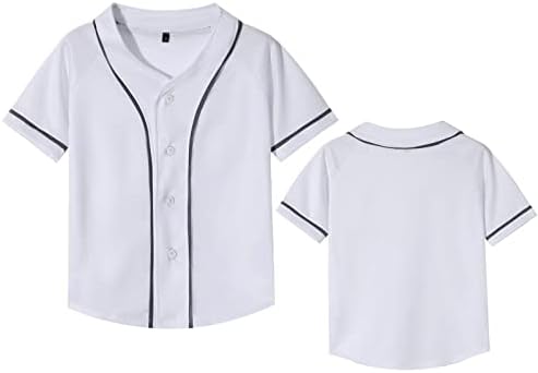 jeecoin Dječiji Bejzbol dres dugme dole uniforme majice Hip Hop Hipster običan Softball aktivne majice za dječake