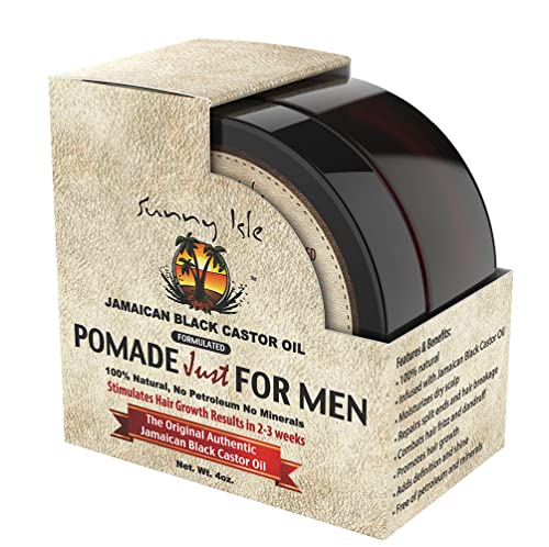 Sunny Isle Jamajčansko crno ricinusovo ulje pomada za kosu za muškarce, 4 oz / za suho vlasište, lomljenje