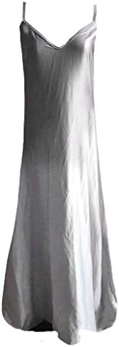 Ženski tisak Maxi Tank Duga haljina Ležerne prilike za žene za žene Trendi na plaži Camisole V-izrez Siva