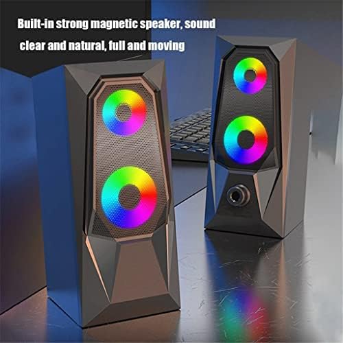 QJPAXL računarski zvučnik računarski zvučnik 7 boja LED efekat zvuk svjetleći RGB stoni računar Audio