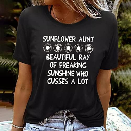 Ženske grafičke majice Ljeto odobrenje - Ženski casual vrhovi Ljetni posadni vrat majica Sunflower