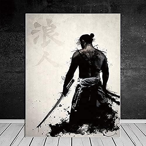 CozyDecor samurajski posteri za zidove, samurajske slike, japanska samurajska zidna Umjetnost, NEURAMLJENA