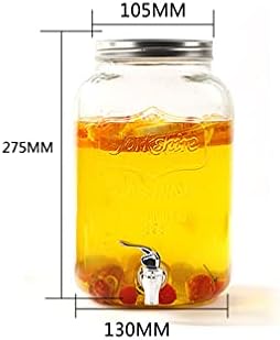 Hemoton 5l Mason Jar glass dozator za piće sa poklopcem slavine Clear široka usta konzerve tegle sa curenjem bez curenja zapečaćene limenke za vodu sok pivo vino Liquor