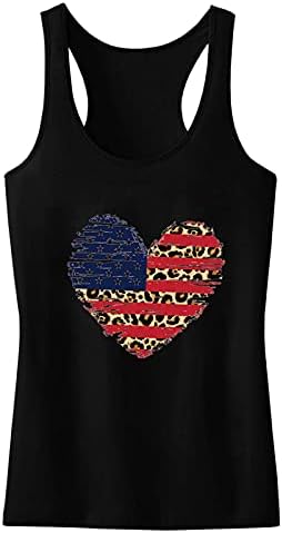 4. jula majice za žene majice sa O-izrezom bez rukava majice sa američkom zastavom zvijezde pruge