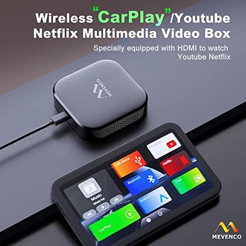 Mevenco Wireless Carplay adapter, AI TV kutija, bežični android auto, HDMI izlaz, Apple Carplay