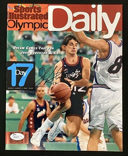 John Stockton potpisao Sports Illustrated 8/4/96 SAD Utah Jazz No Label Auto JSA-Autographed