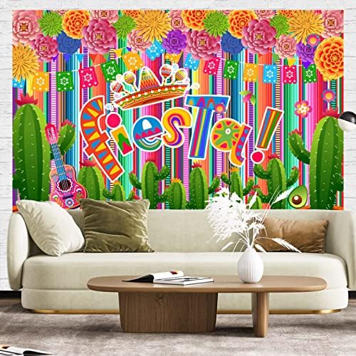 Meksički fiesta pozadina Serape Dahlia Photography Cactus avokado gitara dekoracije usluge i zalihe Dan