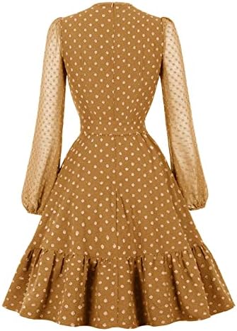 Haljine za ženske duge rukave Midi odijelo s reverom modna domaćica Vintage Silm banket haljina Swing