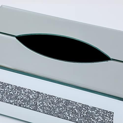 Xuanaux Crystal tkivo kutija za poklopac staklenim tkivom držač kutije za kućni ured kupaonica torba za