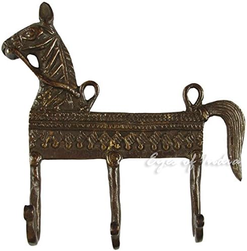 Oči Indije - 5 mesingani ukrasni zidni vješalica za kuke za ključeve kaput brončani antikni boemski