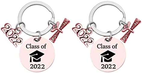 HOMOYOYO Key Lanci Žene Key Landovi Žene Privjesak od nehrđajućeg čelika 2pcs klasa 2022 Privjesak za ključeve