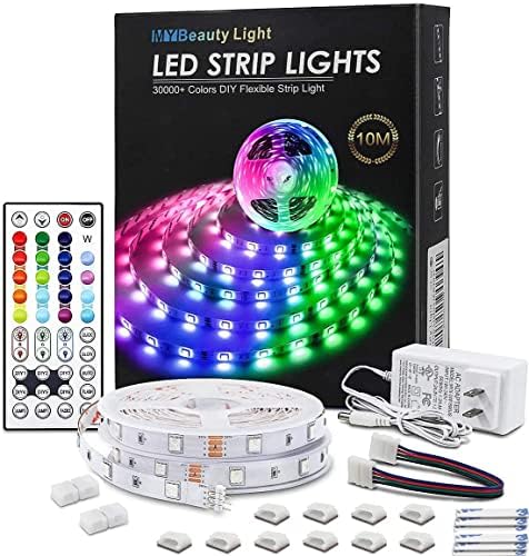 RGB LED trake 32.8 ft, svijetle 32768 DIY boje užad svjetla sa memorijskom funkcijom, samoljepljiva svjetlosna