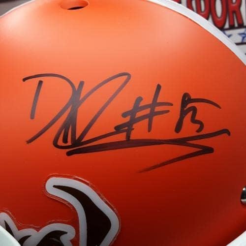 David Njoku replika potpisana potpisana replika kacige pune veličine JSA-NFL kacige sa autogramom