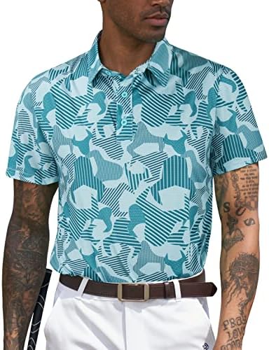 TAPULCO muški modni Print vlaga Wicking prozračne kratke rukave Golf Polo Casual dnevne majice