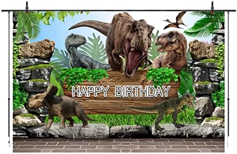 Pozadine s temom dinosaurusa dječaci tropska džungla fotografija za Sretan rođendan pozadina djeca tuš torta