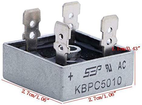 Gump-ova namirnica 2kom 50a 1000v metalna futrola jednofazni diodni most ispravljač KBPC5010