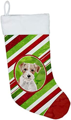 Caroline's Bliže CK4047CS Božićne pahulje Jack Russell Terrier Božićne čarape, Kamin Viseće čarape