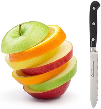 Set noža-set kuhinjskih noža MATTSTONE HILL, nož Santoku, nazubljeni Pomoćni nož
