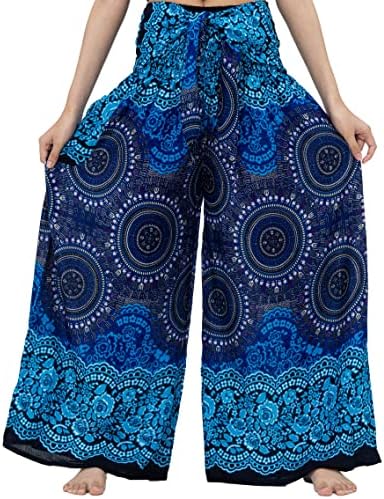 B bangkok hlače ženske boho palazzo hlače joge široke noge hlače