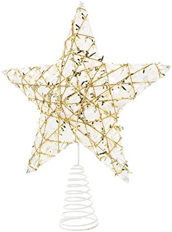 Prettyzoom Gold Accent Decortity Ukrasi božićne stablo Topper Star Božićno stablo ukrasi sa LED svjetlošću