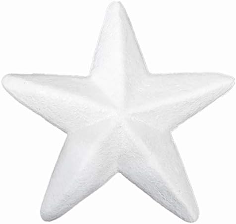 Amosfun 8cm Bijele zanatske pjene kuglice od zvijezde STAL-u polistirene kuglice umjetnost ukras pjene