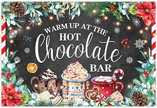 Allenjoy 68 x 45 Hot Chocolate Bar Backdrop zima Sretan Božić zagrijavanje na kakao potrepštine Banner akvarel