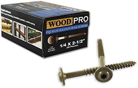 WoodPro pričvršćivači ST14X212-50 kom 1/4 inča sa 2-1/2 inča dužine okrugle glave za pranje vanjski Vijci za drvo,