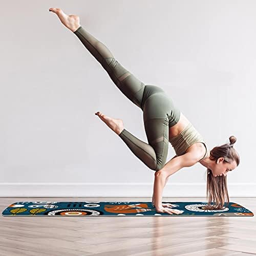Debela neklizajuća Vježba & amp; fitnes 1/4 prostirka za jogu sa otiskom listova životinja za Yoga Pilates