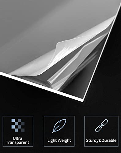 QWORK prozirni akrilni pleksiglas, 2 pakovanja od 24 x 48, debljine 3/16, ploče od pleksiglasa, izrezane