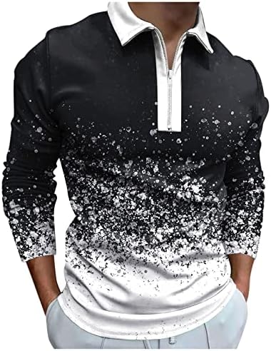 XXBR 2022 nove muške polo majice, dugi rukav 1/4 zip up vrat golf vrtove prugasti patchwork srednja odjeća