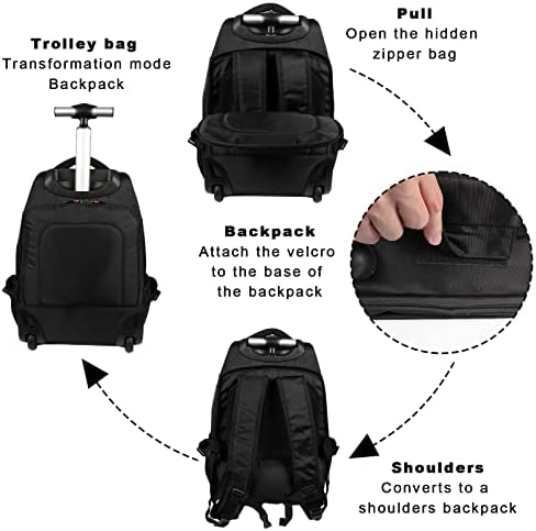 Xcelent Global XG 19 inča Rolling ruksak vodootporan Stilran za nošenje laptopa Torbe Izdržljive mirne točkove