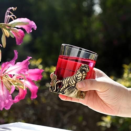 Miykuish Tiger u obliku metalnih čaša sa čašama, držačem za piće i dekorom stola i ukrasom za kućnu kancelariju