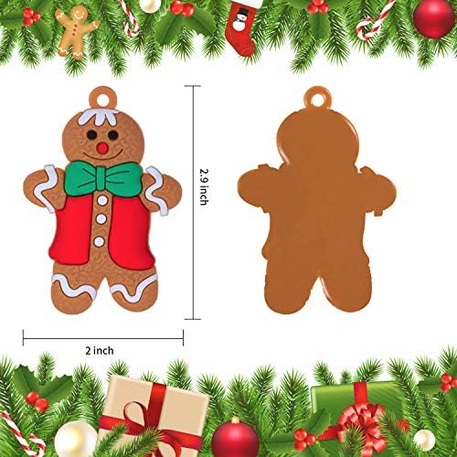 Božić Gingerbread Man Ornament za jelku 3 inčni visok Gingerbread figurice Ornament viseći ukrasi gline