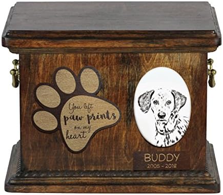 Art Dog Ltd. Dalmatinska, urna za pseći pepeo sa keramičkom pločom i opisom