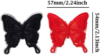 Honbay 13pcs CASCE Leptir vezeni zakrpe dvostruki slojevi leptir šivanje na zakrpama Insekti Applique