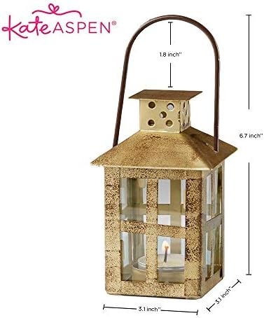 Kate Aspen Dekorativni lampioni za držač svijeća 12 - Trupni metalni vintage mini fenjer dekorativni