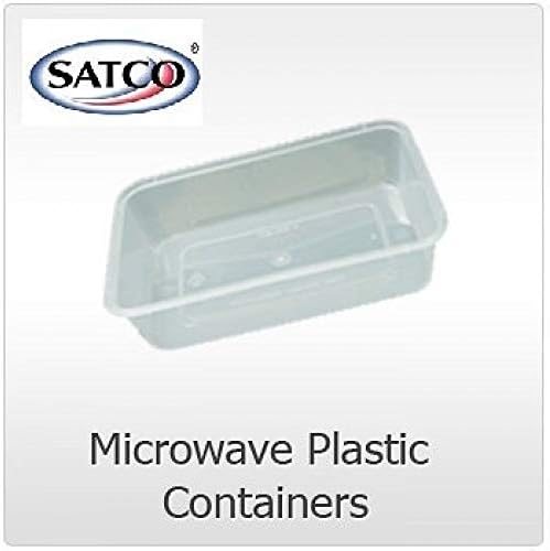 50 x 650ml plastične posude kade Clear sa poklopcima mikrovalna hrana sigurna za poneti SATCO