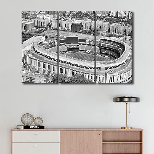 TUMOVO crno-bijeli Yankee stadion platnena zidna umjetnost za dnevni boravak Home Decor bejzbol teren štampa