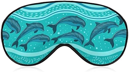 Delfini u moru Print print maska ​​za oči Svjetlospano maskiranje s podesivim kaišem za putovanja