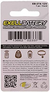 Exell EB-27A alkalna 12V baterija Zamjenjuje 27A, A27, B-1, CA22, EL-812, EL812, G27A, GP27A, L828,